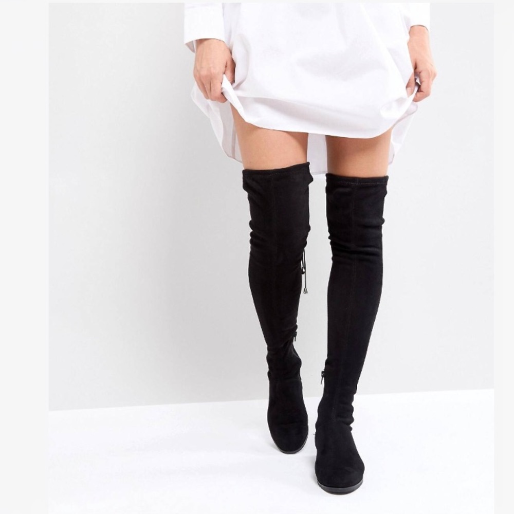 ASOS KEEP UP PETITE Flat Over The Knee Boots